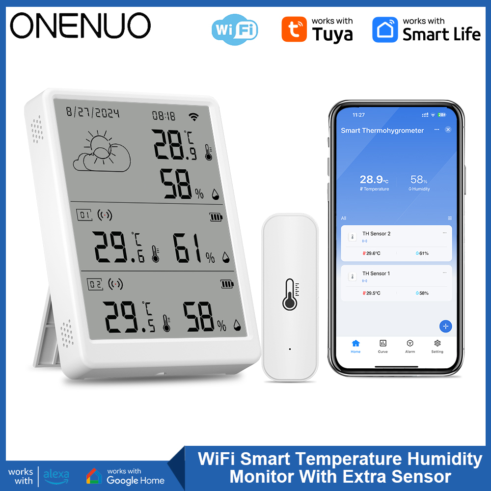 Weather Station Indoor - Tuya WiFi Stasiun Cuaca Sensor Suhu