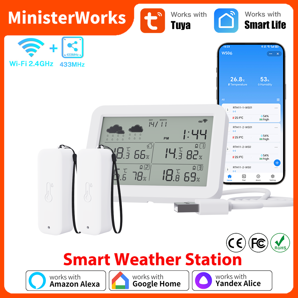 Stasiun Cuaca WiFi Tuya RF433  - Weather Station Indoor ulasan dan harga