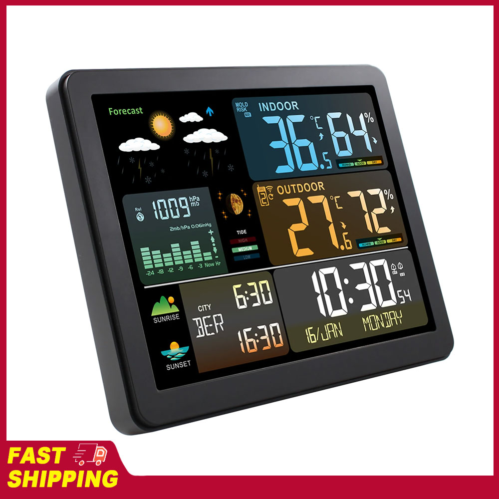 Jam Cuaca Layar Warna Besar Mu - Weather Station Indoor ulasan dan harga